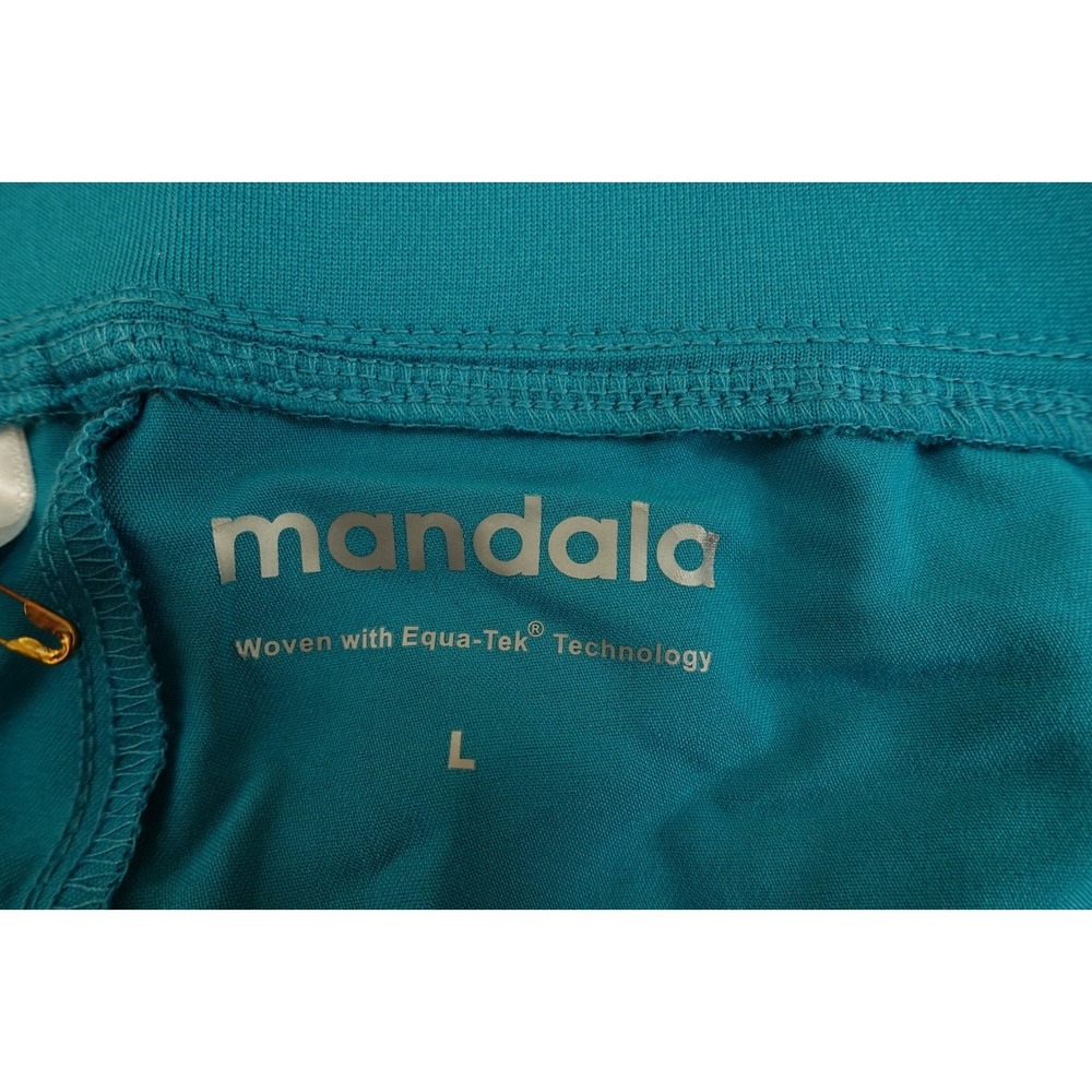 Mandala Womens Large Teal Woven Equa-Tek High Waist Jogger Pants Inseam-25in NWT - Picture 2 of 11